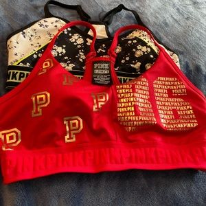 Pink sports bras